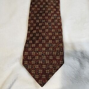 Mark Pendleton Men's 100% Silk Necktie Burgundy Gold Paisley EUC Made in USA